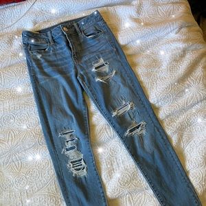 American Eagle Blue Ripped Jeans